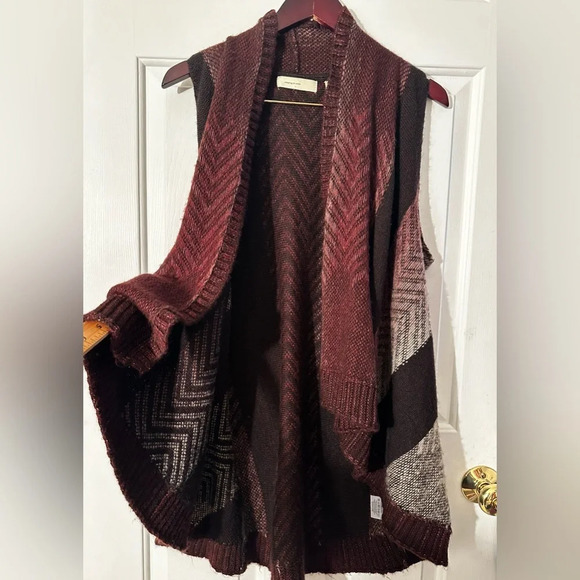 ANTHROPOLOGIE Sleeping on Snow Mabli WOOL Blend Open Vest Size XS S Brown Cozy - Picture 9 of 14